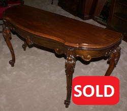 French carved antique library table