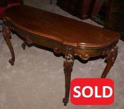 French carved antique library table