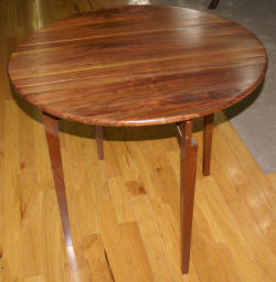 Solid walnut drop leaf table