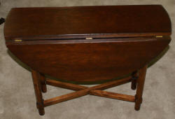 Drop leaf solid walnut side table