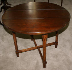 Drop leaf solid walnut side table