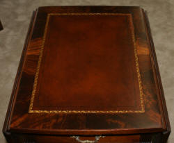 Flame mahogany leather top one drawer Pembroke table