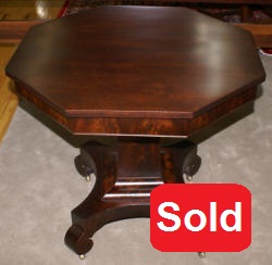 Empire revival mahogany center table