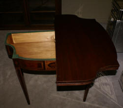 Federal inlaid mahogany flip top antique game table