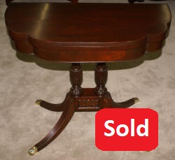 Antique mahogany flip top Duncan Phyfe game table