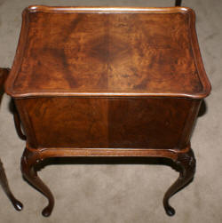 Beautiful matched pair of elegant Queen Anne walnut antique 2 drawer stands