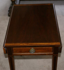 Pair of mahogany banded inlaid Pembroke tables