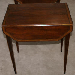 Pair of mahogany banded inlaid Pembroke tables