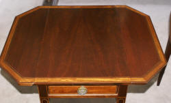 Pair of mahogany banded inlaid Pembroke tables