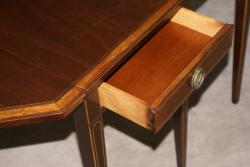 Pair of mahogany banded inlaid Pembroke tables