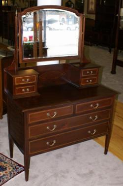 antique english inlaid vanity