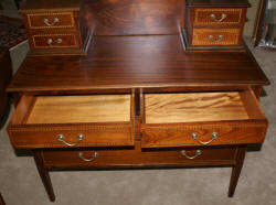 English mahogany inlaid vanity with mirror