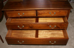 English mahogany inlaid vanity with mirror