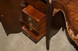  Rosewood and walnut inlaid vanity and mirror