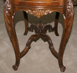 French carved antique walnut inlaid vanity