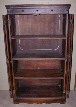 Gothic tin covered teak wood wardrobe